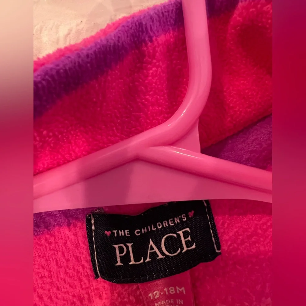 The Children's Place Striped Quarter Zip Fleece Sweater Size 12-18M GUC